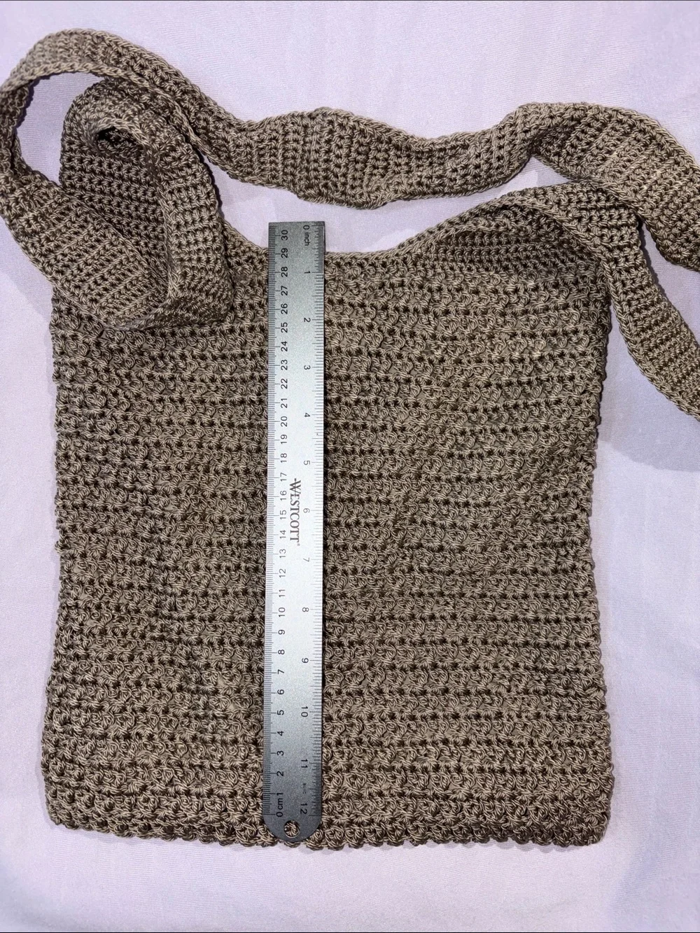 Unbranded Olive Crochet Knit Shoulder Bag
